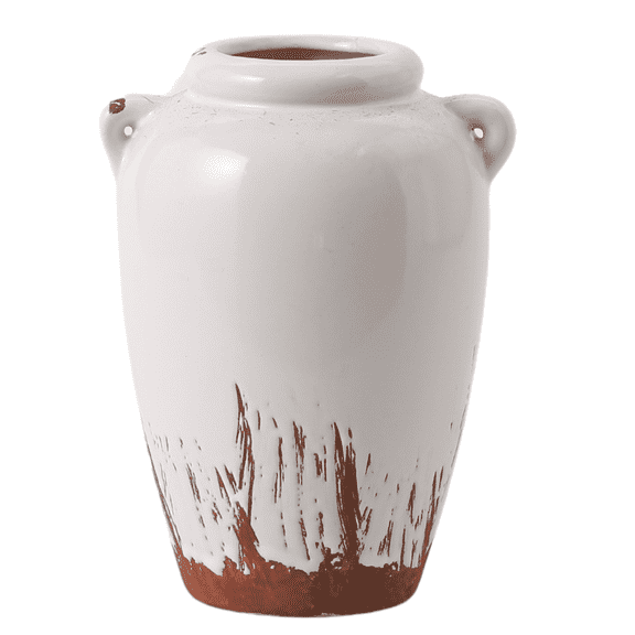 Ceramic Flower Vase, Tall Vase for Centerpieces, Large Decorative Terracotta Vases, Farmhouse Rustic Vases for Home Decor, Living Room, Table, Neutral