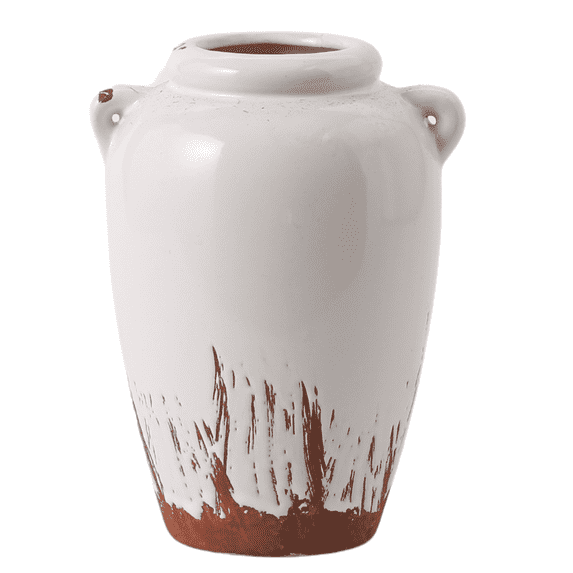 Ceramic Flower Vase, Tall Vase for Centerpieces, Large Decorative Terracotta Vases, Farmhouse Rustic Vases for Home Decor, Living Room, Table, Neutral