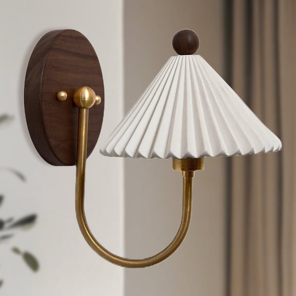 Unique Elegant Conical Ivory Ceramic Wall Sconce, Wall-Mounted Sconce, Sturdy Wall Light, Indoor Sconce for Bathroom, Bedroom, Living Room, Entryway