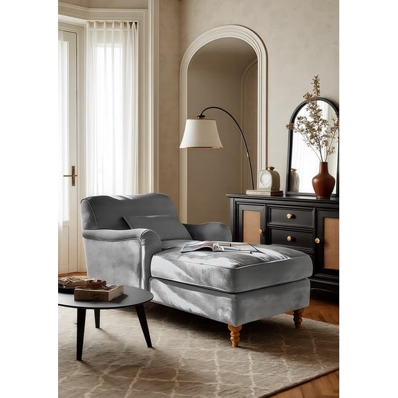 Vintage Chaise Lounge Retro Bedroom/Living Room Upholstered Fainting Sofa for Apartment, Balcony, Homestay