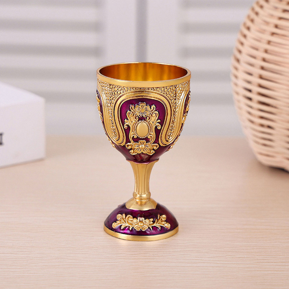 Vintage Chalice Wine Goblet European Style Classic Metal Goblet for