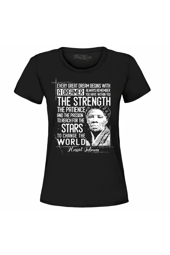 Vintage Change The World Quote Harriet Tubman Women'S T-Shirt Harriet Tubman Shirts - Perfect Gifts For Everyone
