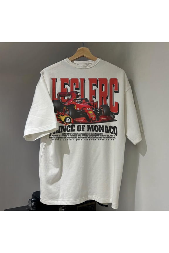 Vintage Charles Leclerc Prince of Monaco T-Shirt, Ferrari F1 Retro T-Shirt, Formula 1 Leclerc 16 T-shirt, Monaco GP Fan Gift