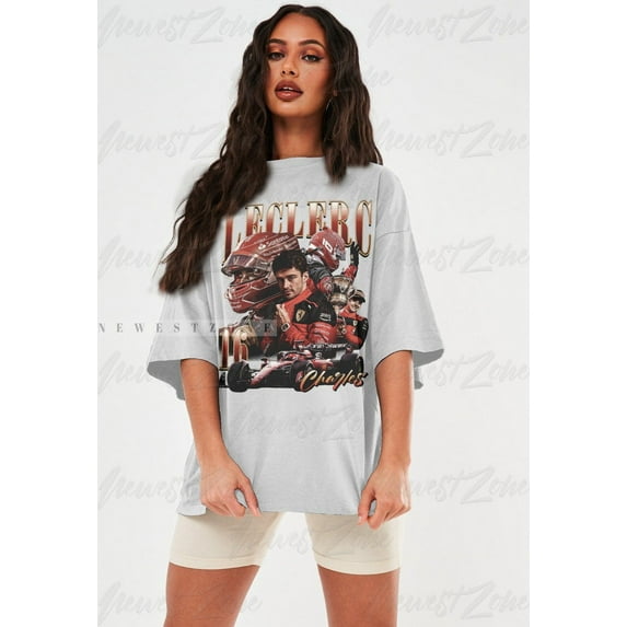 Vintage Charles Leclerc T-Shirt, Driver Racing Championship Formula Racing Monaco Design Graphic Tee 90s Shirt