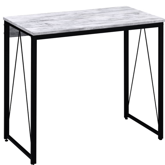 Vintage Charm Meets Modern Function - Rectangular Office Writing Desk with Metal Sled Base