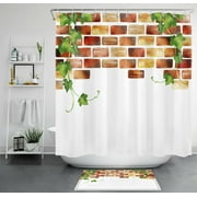Vintage Charm Rustic Ivy Watercolor Shower Curtain - Transform Your Bath with Timeless Elegance