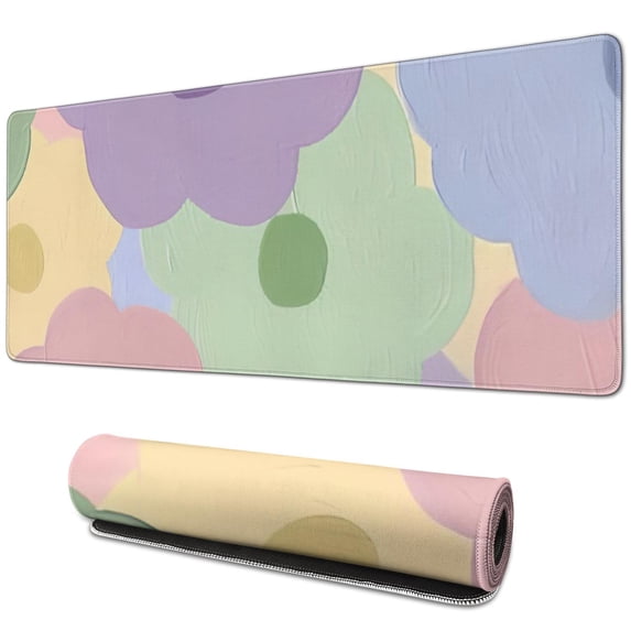 Vintage Charm for Your Workspace: Groovy Flowers Mouse Pad - Cute, Non-Slip Rubber Base with Stitched Edges - Perfect for Laptop, Computer Home Office Decor - 31.5x11.8 inches