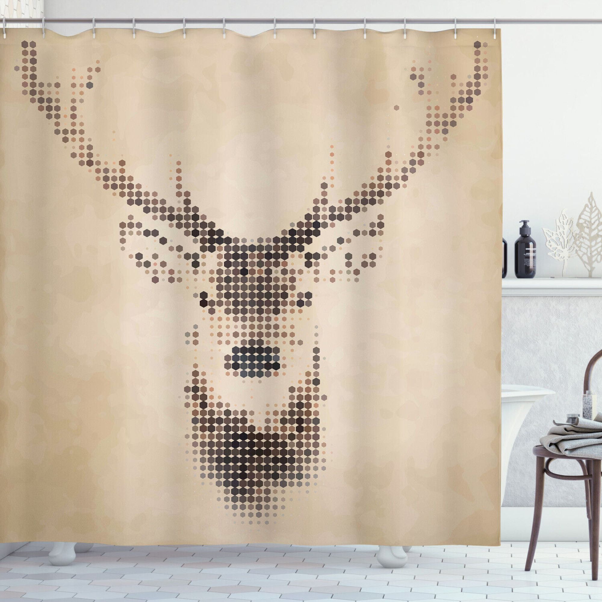 Vintage Charm in Your Bathroom Rustic Deer Shower Curtain with Classic
