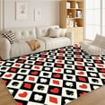thumbnail image 1 of Vintage Checked Rug, Check Poker Card Area Rug, Modern Geometric Suits Rugs, Large Accent Rug, Soft Indoor Floor Mat Carpet For Bedroom Office Dining Living Room Decor 2x3ft, 1 of 6