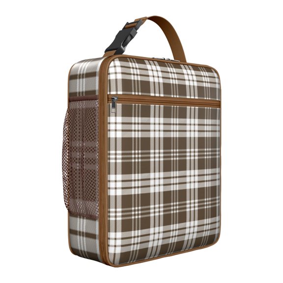 Vintage Checkerboard Lunch Bag – Retro Check Pattern Abstract Plaid Design Classic Aesthetic Geometric Insulated Reusable Tote