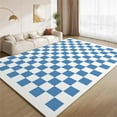 thumbnail image 1 of Vintage Checkerboard Rug 4x6ft Area Rugs Blue White Plaid Rugs Ultra Soft Washable Carpet with Non Slip Backing for Living Room Bedroom Gameroom Study Office Home Decor Mat, 1 of 7