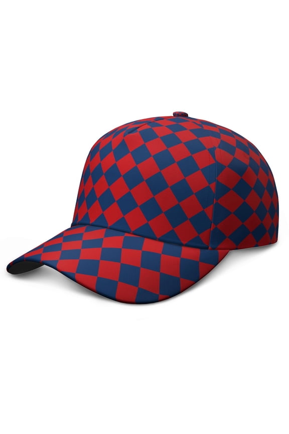 Vintage Checkered Adjustable Baseball Cap, Comfortable Fit Snapback Hat with Fade-Resistant Print, Perfect Gift for Women Men, Abstract Plaid Style for Outdoor Sports