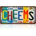 thumbnail image 1 of Vintage Cheems Metal Tin Sign License Plate Wall Decor 12 x 6 Inches, 1 of 5