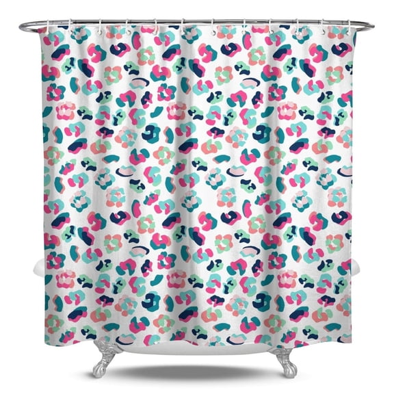 Vintage Cheetah Print Waterproof Shower Curtain Fabric Bathroom Shower Curtain Featuring Unique Animal Pattern Tropical Polka Dots Design Romantic Abstract Texture Cute Cartoon Style Machine Washable