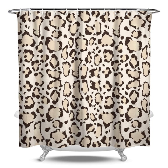 Vintage Cheetah Print Waterproof Shower Curtain Fabric Bathroom Shower Curtain Featuring Unique Animal Pattern Tropical Polka Dots Design Romantic Abstract Texture Cute Cartoon Style Machine Washable