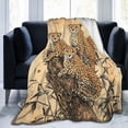 thumbnail image 1 of Vintage Cheetah Throw Blanket Ultra Soft Cozy Decorative Flannel Blankets for Home Bed Couch Chair Travel 80x60, 1 of 6