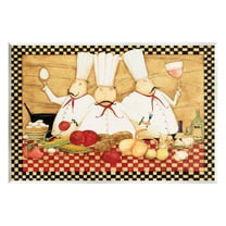 Vintage Chefs Checkered Kitchen Food & Beverage Graphic Art Unframed Art Print Wall Art