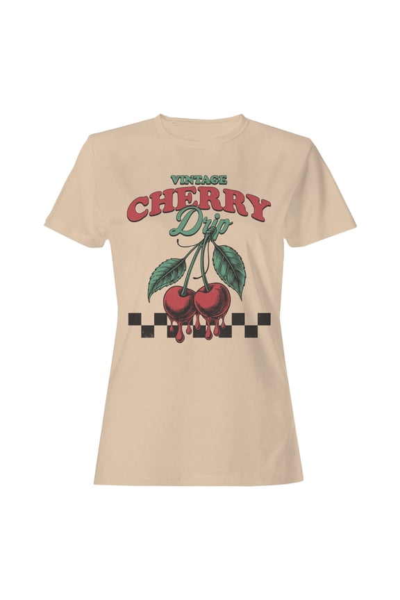 Vintage Cherry Drip Art Design Women's T-shirt