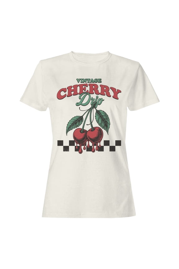 Vintage Cherry Drip Art Design Women's T-shirt
