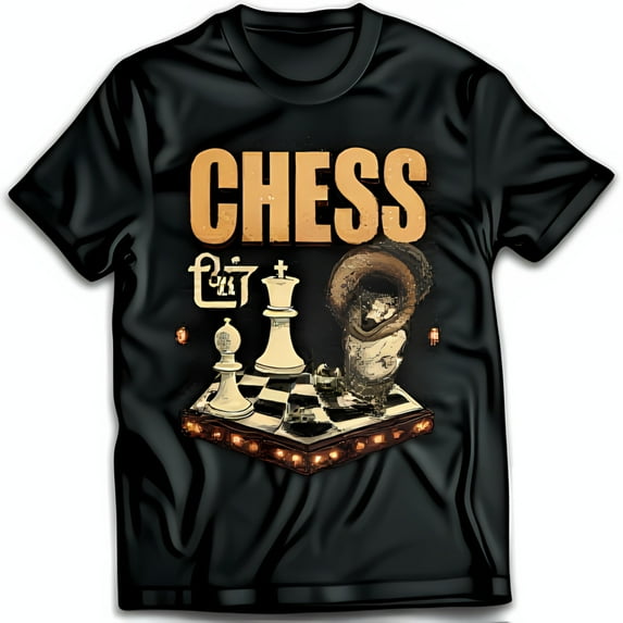 Vintage Chess Graphic Black T-Shirt for Men & Women Comfortable Fit