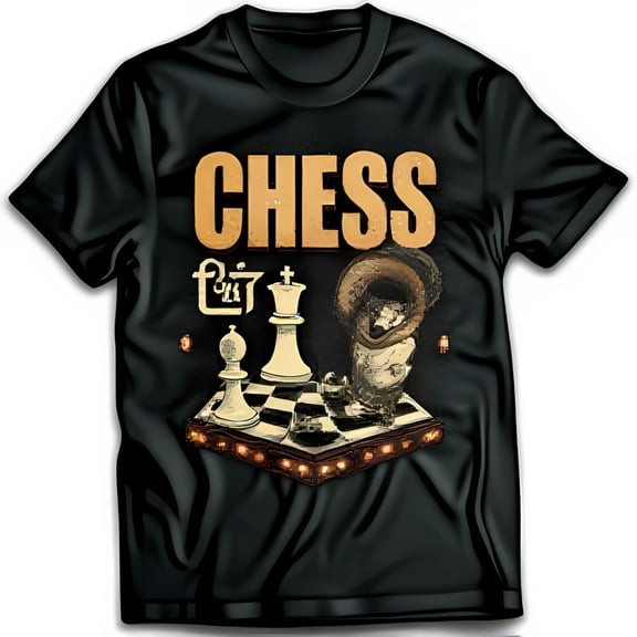 Vintage Chess Graphic Black T-Shirt for Men & Women Comfortable Fit
