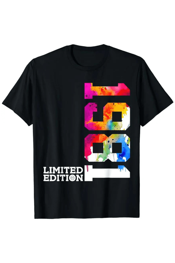 Vintage Chic Men's Classic T-Shirt Limited Edition Summer Birthday Gift for 1981 Custom Printed T-Shirt Men Clothing