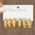 thumbnail image 1 of Vintage Chic Twisted Metal C-Shaped Earring Set for Women Bohemian Silver Color Metal Hoop Earring Punk Fashion Jewelry Gift, 1 of 10