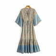 thumbnail image 1 of Vintage Chic Women Floral Print Batwing Sleeve Beach Bohemian Maxi Dresses Robe Ladies V-neck Summer Boho Dress Vestidos, 1 of 6