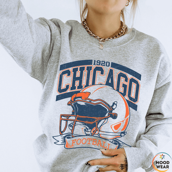 Vintage Chicago Football Sweatshirt, Chicago Game Day Fan Apparel, Retro Sports Pullover