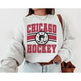 thumbnail image 1 of Vintage Chicago Sweatshirt, Blackhawks Sweater, Hockey Fan, Retro Chicago Ice Hockey,Ash color,size L, 1 of 5