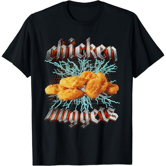 Vintage Chicken Nuggets Heavy Metal World Tour Hardcore Music Unisex T-Shirt for Men Women Kids Toddler,Black Color,Size M
