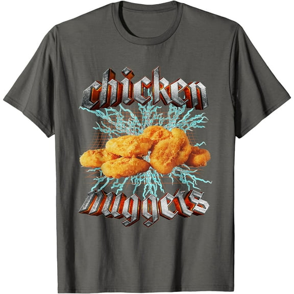 Vintage Chicken Nuggets Heavy Metal World Tour Hardcore Music Unisex T-Shirt for Men Women Kids Toddler,Charcoal Color,Size YXS