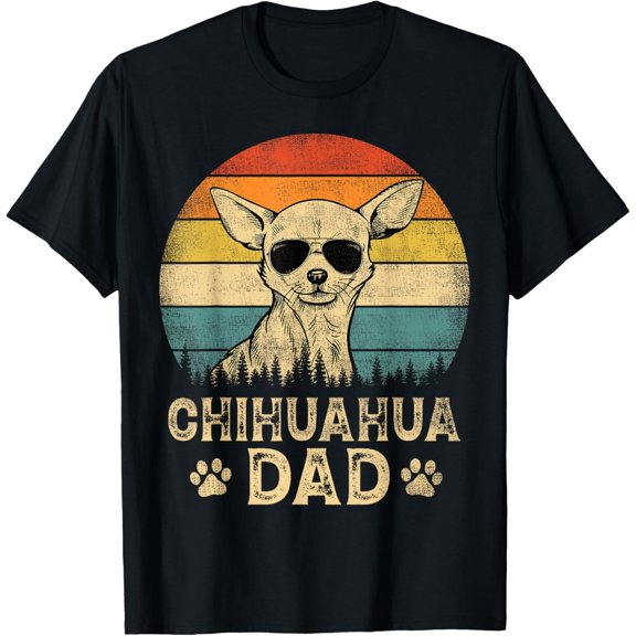 Vintage Chihuahua Dad Dog Lovers Father's Day Tee T-Shirt