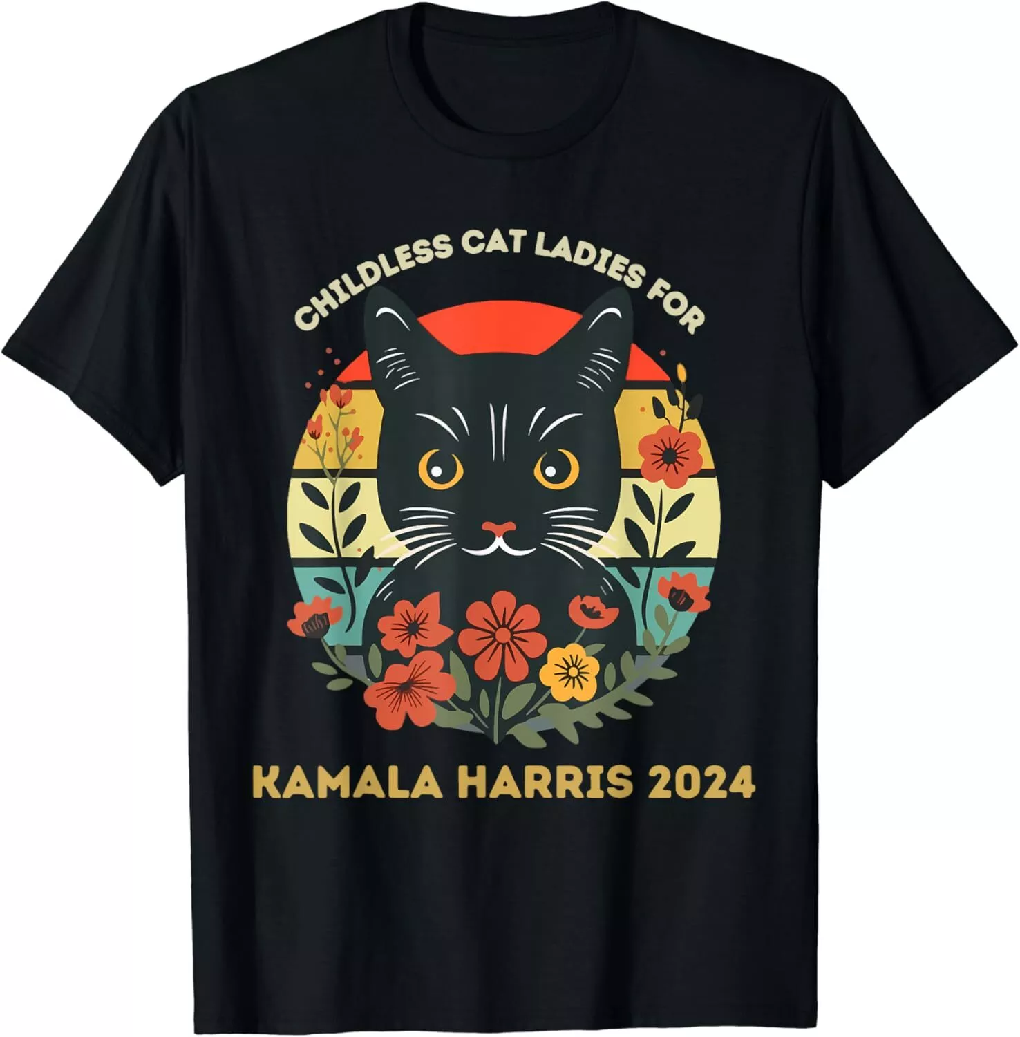 Vintage Childless Cat Ladies For Kamala Harris 2024 Election Unisex T