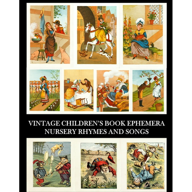 Set of 5 Children's Garden of Verses Book Pages. Junk Journal Ephemera. Collage  Book Pages. Children's Scrapbook Accessories. Book Poems. 