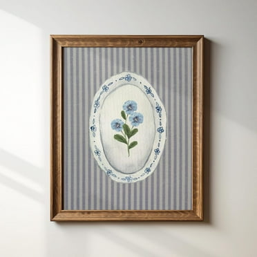 Vintage China Plate Art Print, Trendy Decor, Abstract Vintage Painting, English Garden, Floral, Cottage Wall Art, Modern Wall Decor For Living Room, 8x12 UNFRAMED