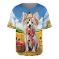 thumbnail image 1 of Vintage Chinese Crested Says Hello Mother's Day Summer Sunflower Field All Over Print 3D Baseball Shirt Dog Lover Softball Sport - 12005, 1 of 6