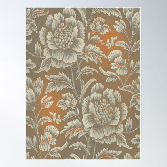 Vintage Chinese Flower Chinese Ornament Collections By Owen Jones Poster Wall Art, Modern Wall Decor For Living Room Bedroom, 8x12 UNFRAMED