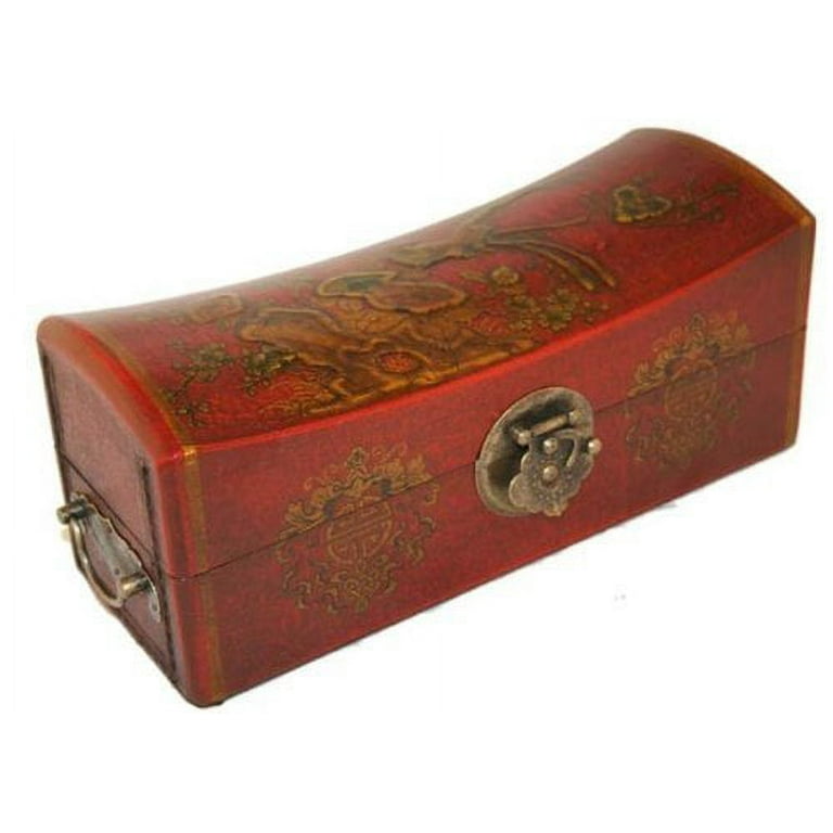 Vintage Chinese Jewelry Keepsake box W. Leather Surface Vintage Chinese Jewelry Keepsake box W. Leather Surface