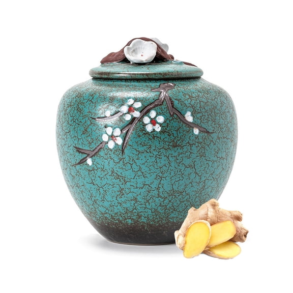 Vintage Chinese Style Porcelain Ginger Jars, Storage Jars Tea Container, Multi Functional Ceramic Kitchen Tea Caddy With Lid, for Living Room Party Home Office