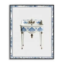 Vintage Chinoiserie Sink Black Framed Giclee Art, design by Lettered and Lined