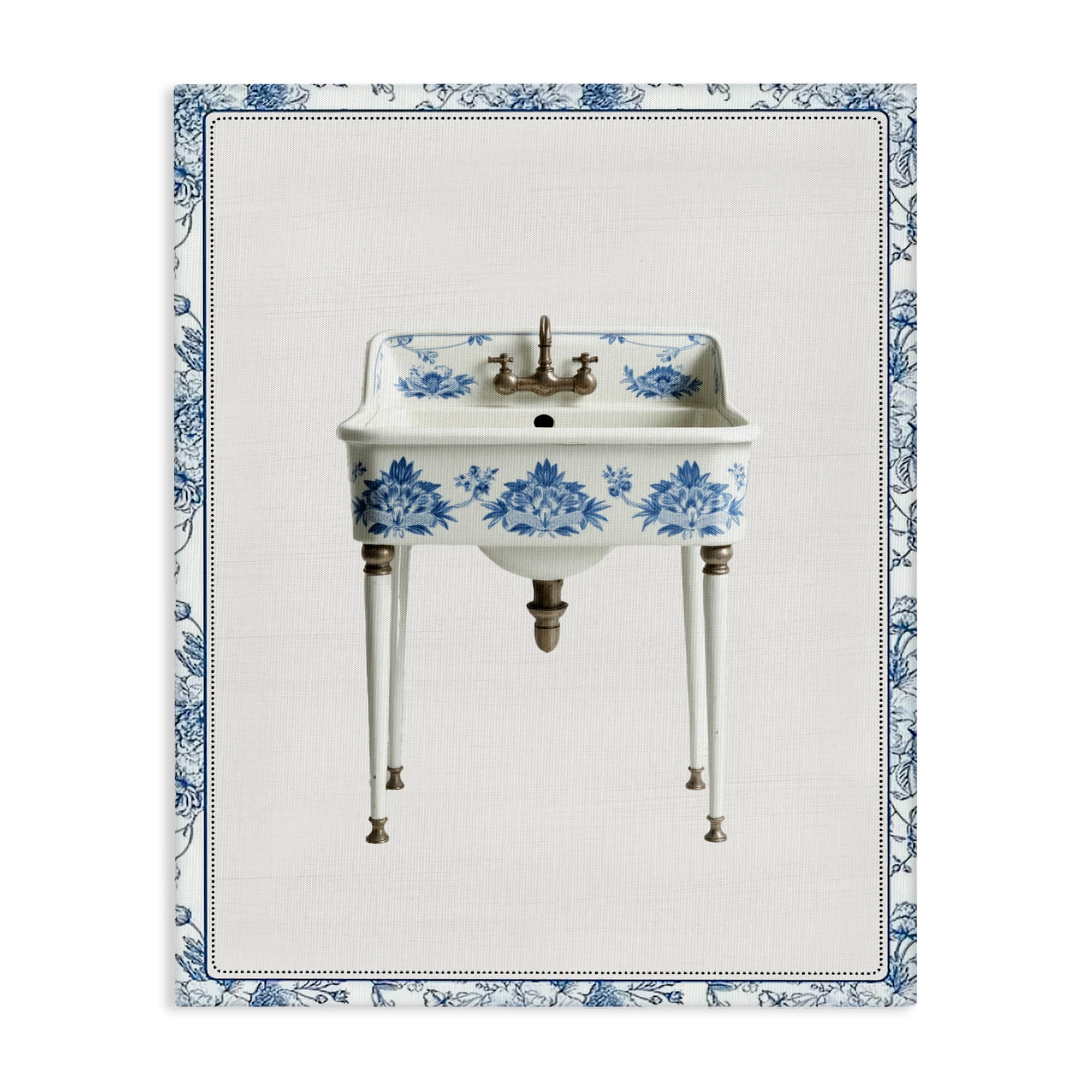 Vintage Chinoiserie Sink Canvas Wall Art, design by Lettered and Lined