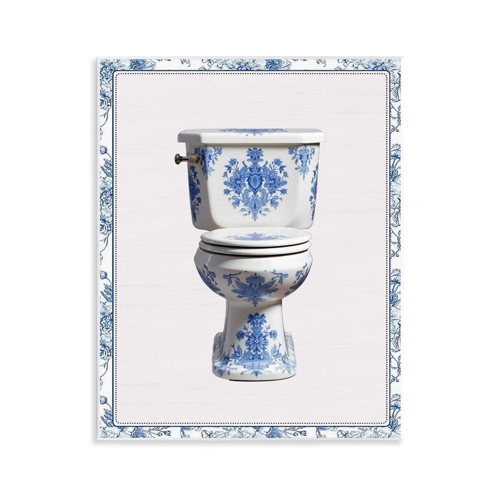 Vintage Chinoiserie Toilet Wall Plaque Art, design by Lettered and Lined