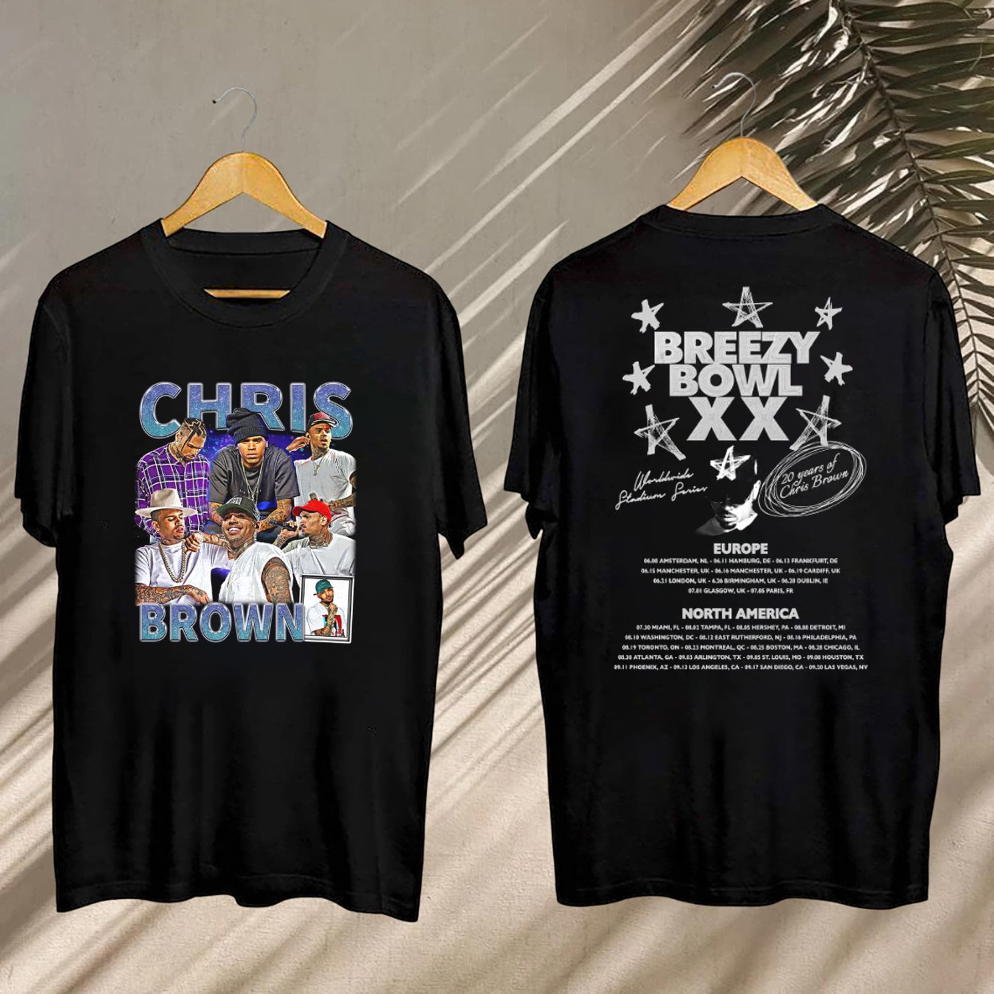 Vintage Chris Brown Shirt, Tour 2025 Chris Brown Breezy Bowl XX Shirt ...