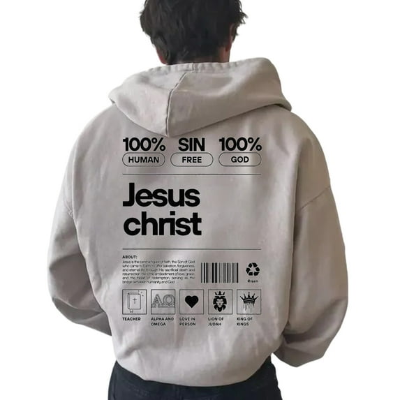 Vintage Christian Hoodie – Jesus Christ Graphic Pullover, Sin Free Faith Based Hoodie, Gospel Inspired Unisex Streetwear Top