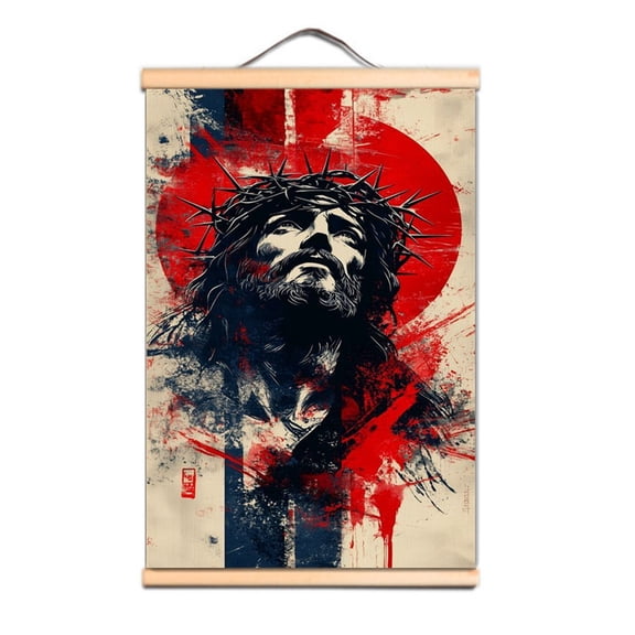 Vintage Christian Jesus Wall Art Poster - Create a Classic Look in Your Room with This Canvas Scroll Painting 6,Multicolor,15.7X23.6 inches
