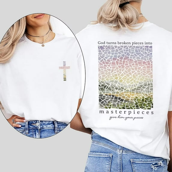 Vintage Christian Print Tshirts Bible Verse Graphic Tees Religious Short Sleeve Casual Tops Cotton Shirts for Daily Outfits White,XL