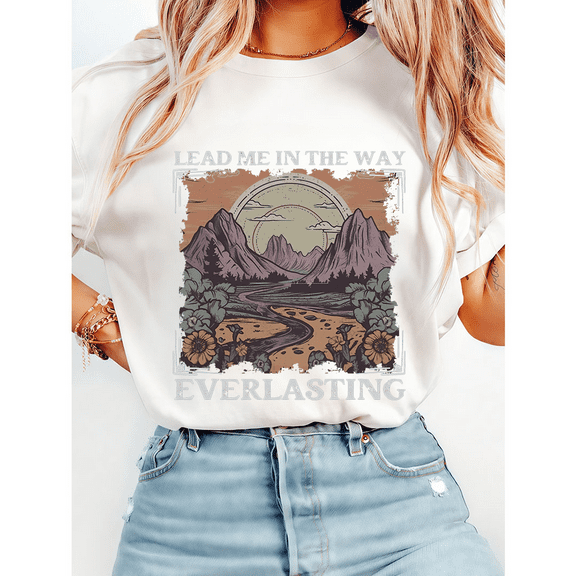 Vintage Christian Psalm 139:24 Print Tshirts for Womens Bible Verse Graphic Tees Faith Based Design Shirts Casual Short Sleeve Tops for Daily Outfits White,L