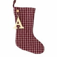 thumbnail image 1 of Vintage Christmas 3 Plaid Quilted Stocking with Personalized Letter by Marilee Home, 1 of 6