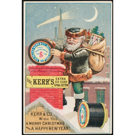 Vintage Christmas Advertisement Art Print Home Decor Office Wall Art